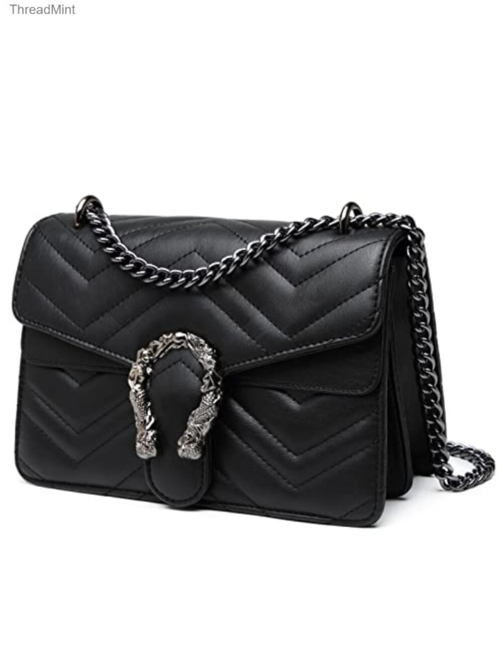 Faux Leather Snake Printed Crossbody Bag with Chain Strap Evening Clutch